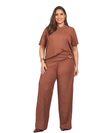 Conjunto Feminino Malha Marrom