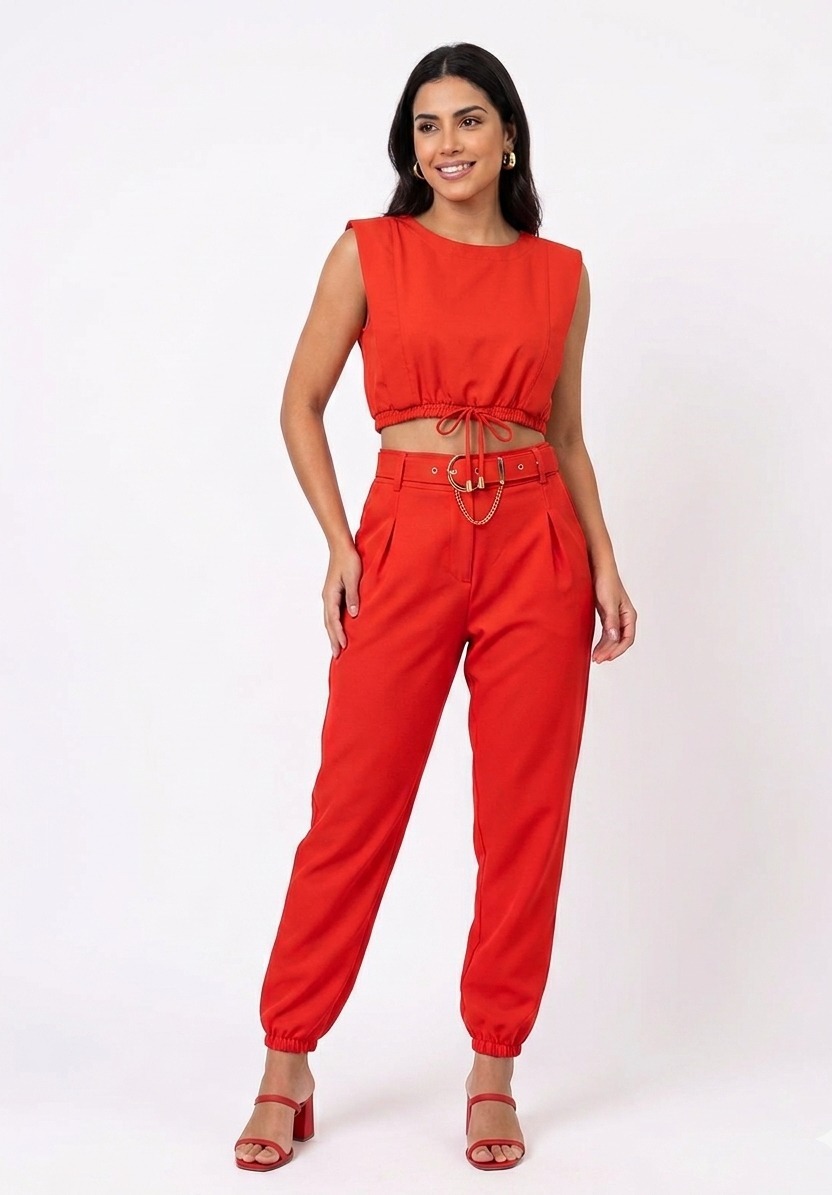 Conjunto Cropped e Calça 
