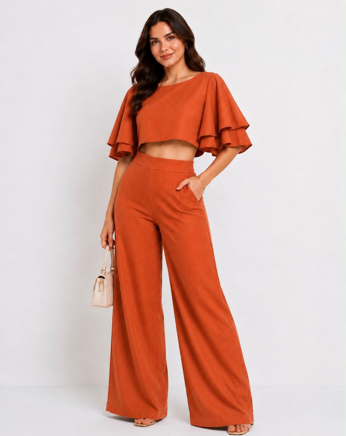 Conjunto Cropped e Pantalona