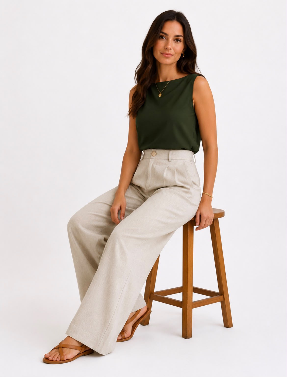 Calça Pantalona de Linho