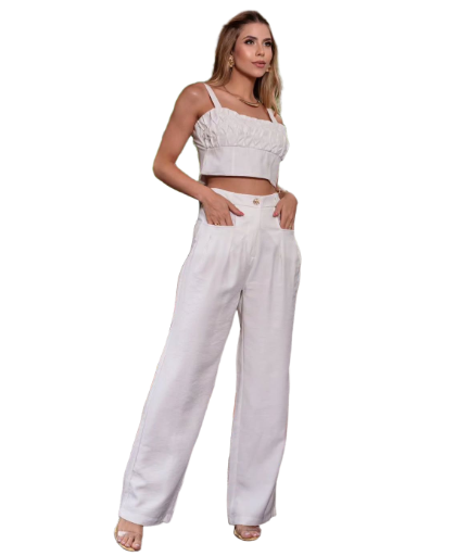 Calça Branca Pantalona