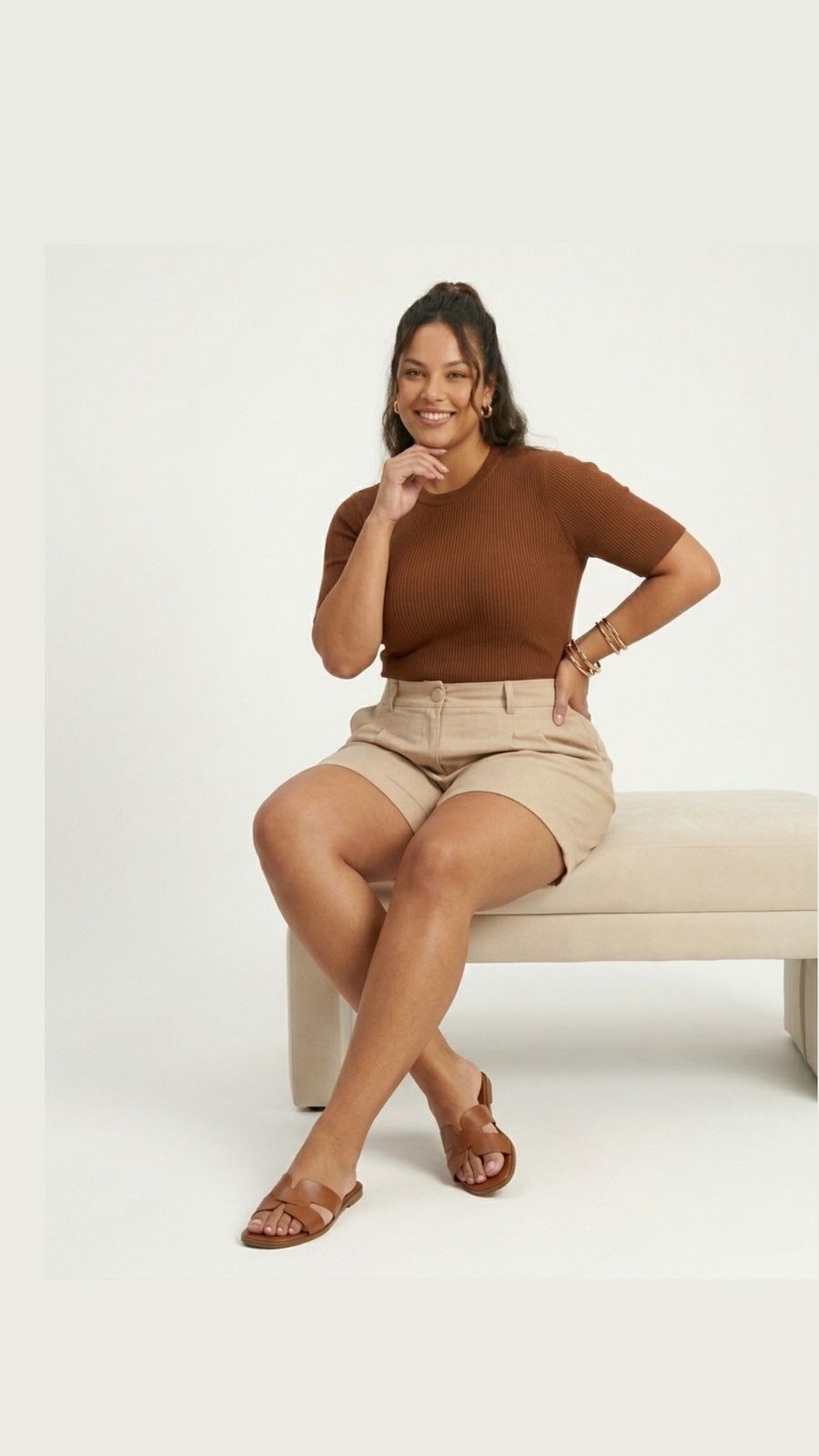 Short Bege Alfaiataria