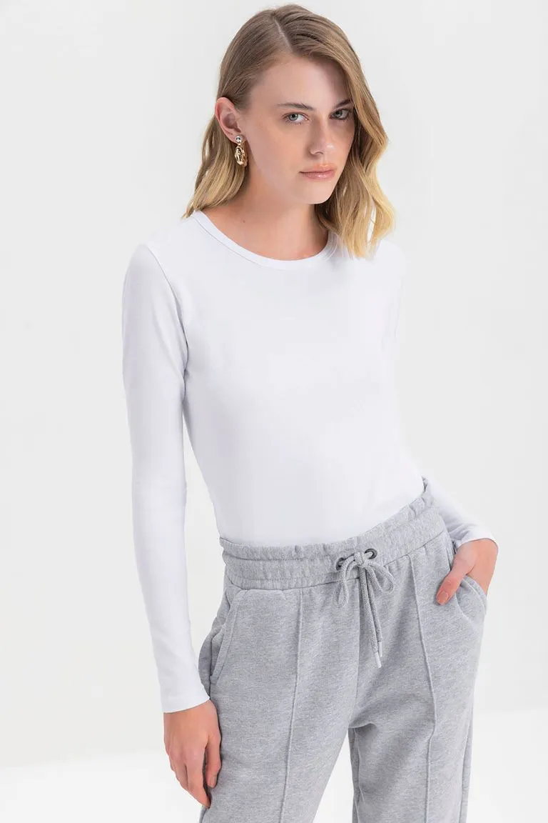 Blusa Manga Longa Branca