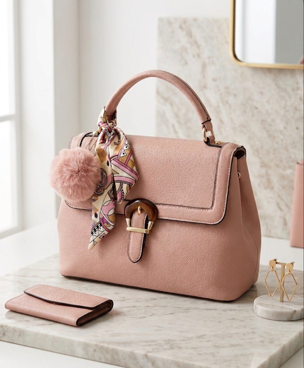 Bolsa de Mão Elegante Rosa
