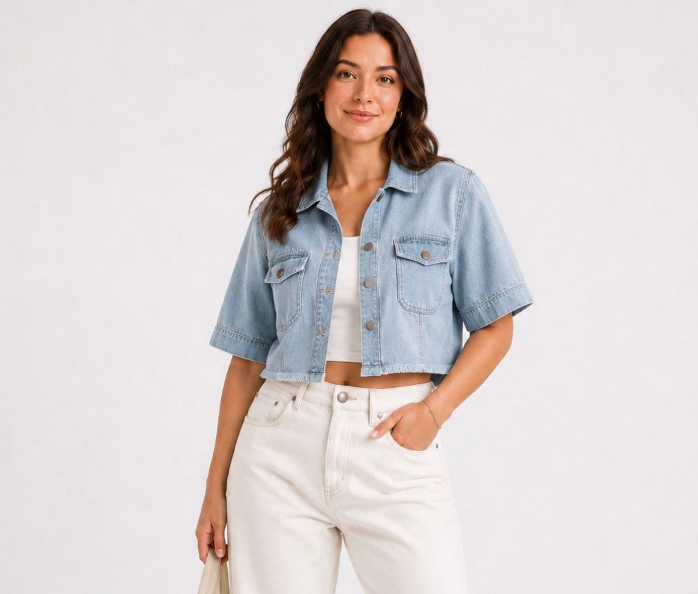 Jaqueta Jeans Cropped