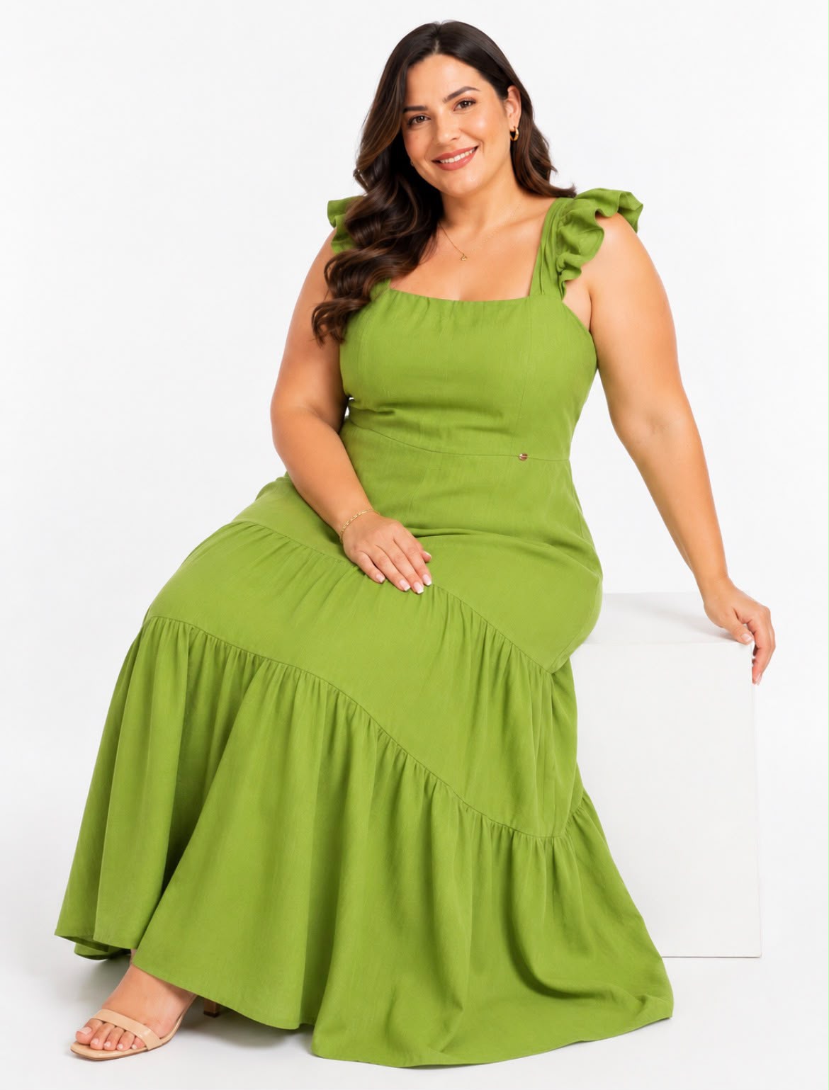 Vestido Longo Verde Plus Size