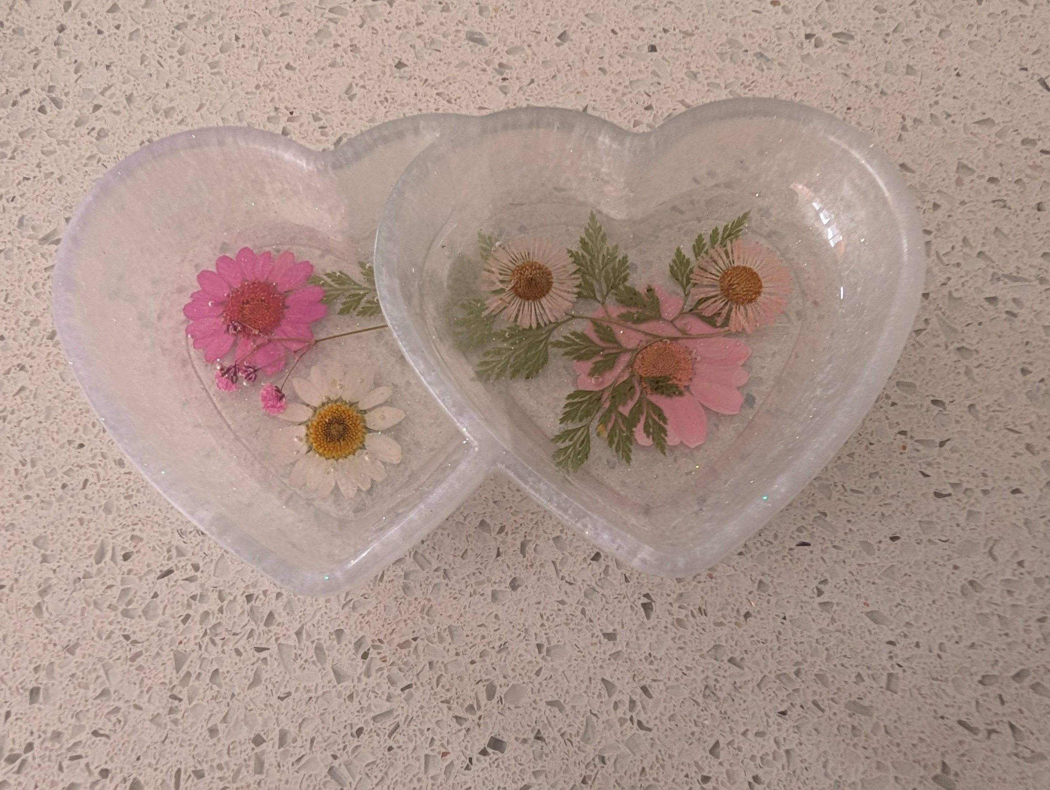 Double Heart Resin Trinket Dish