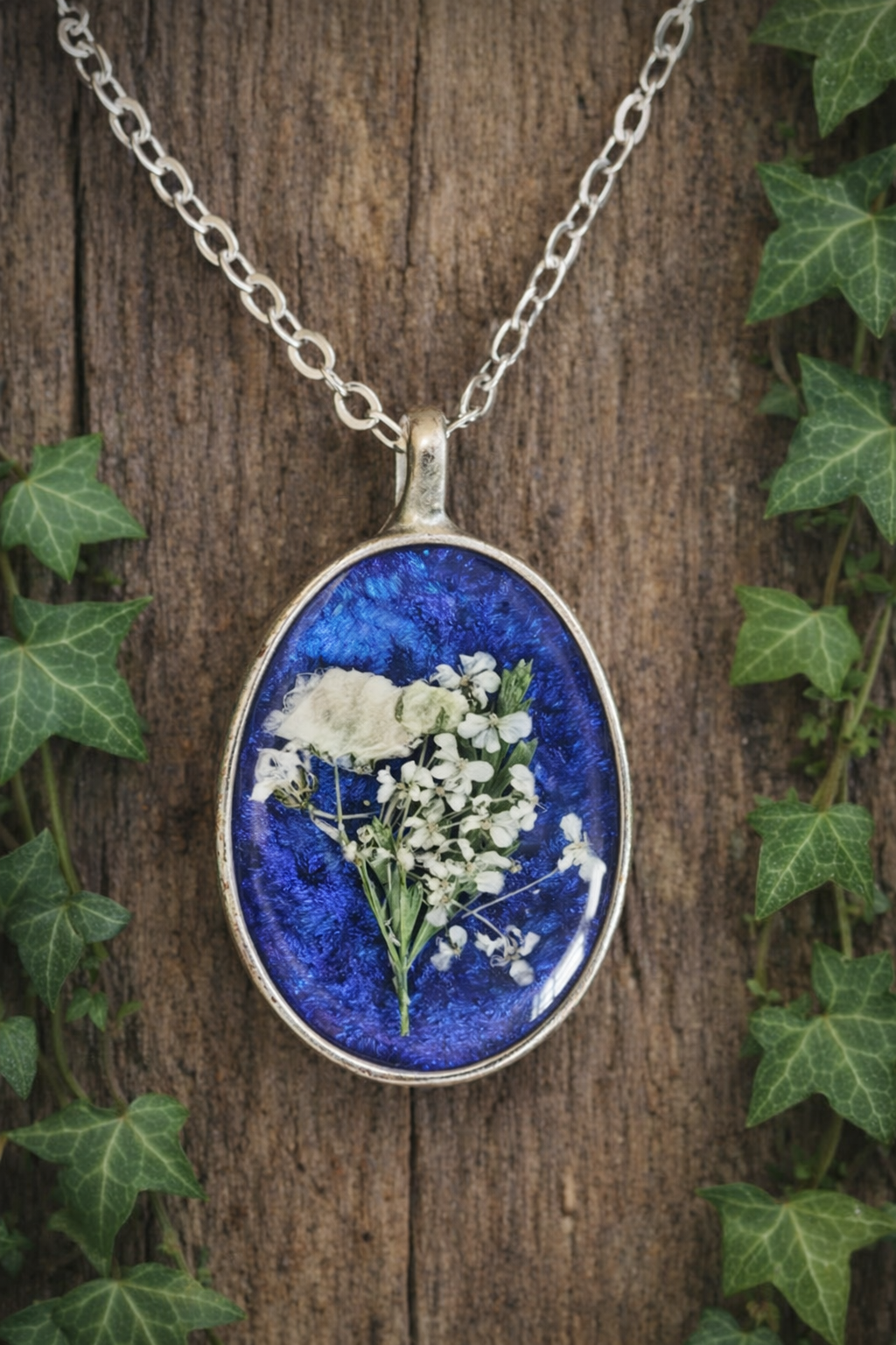 Pressed Flower Pendant Necklace