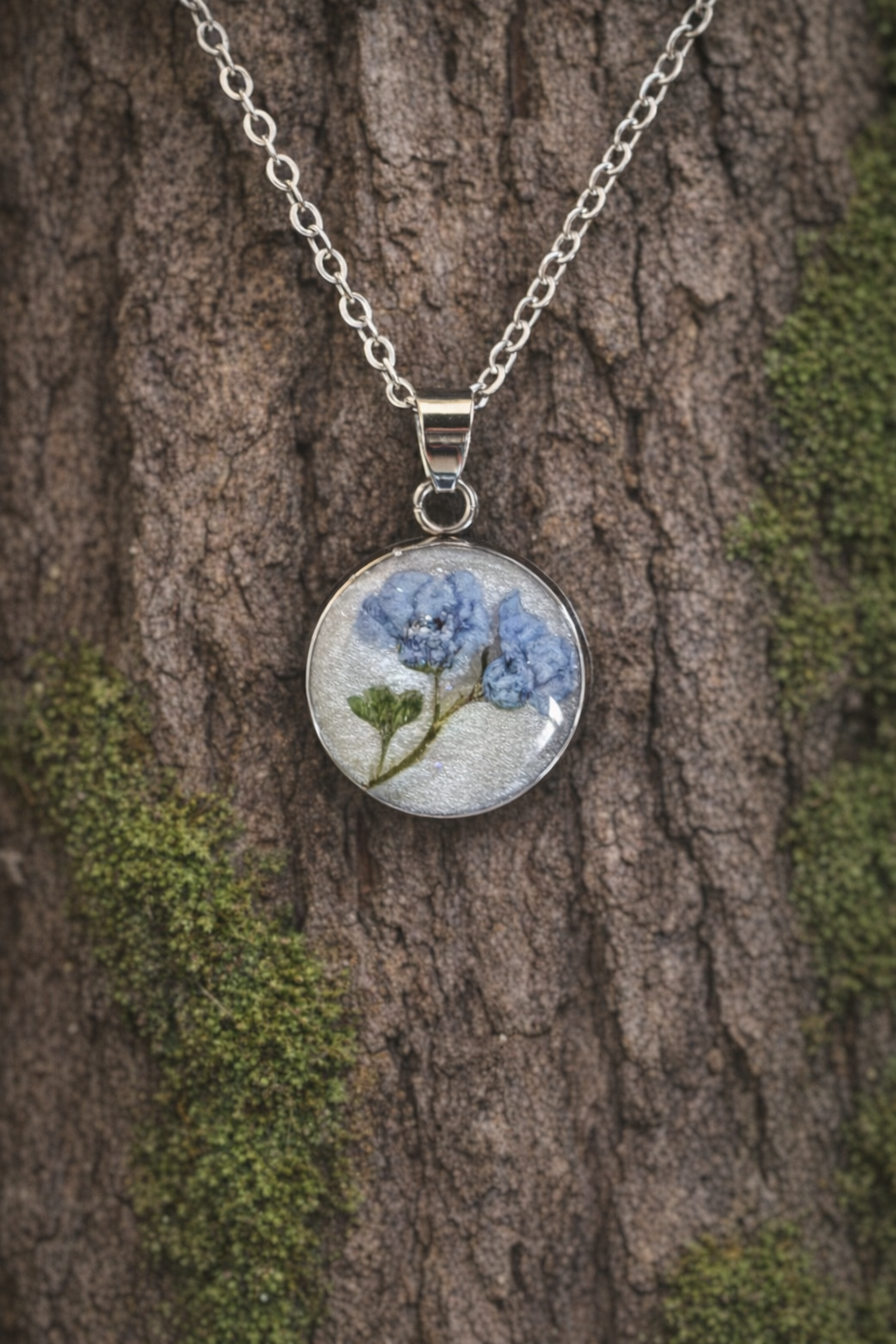 Pressed Flower Pendant Necklace