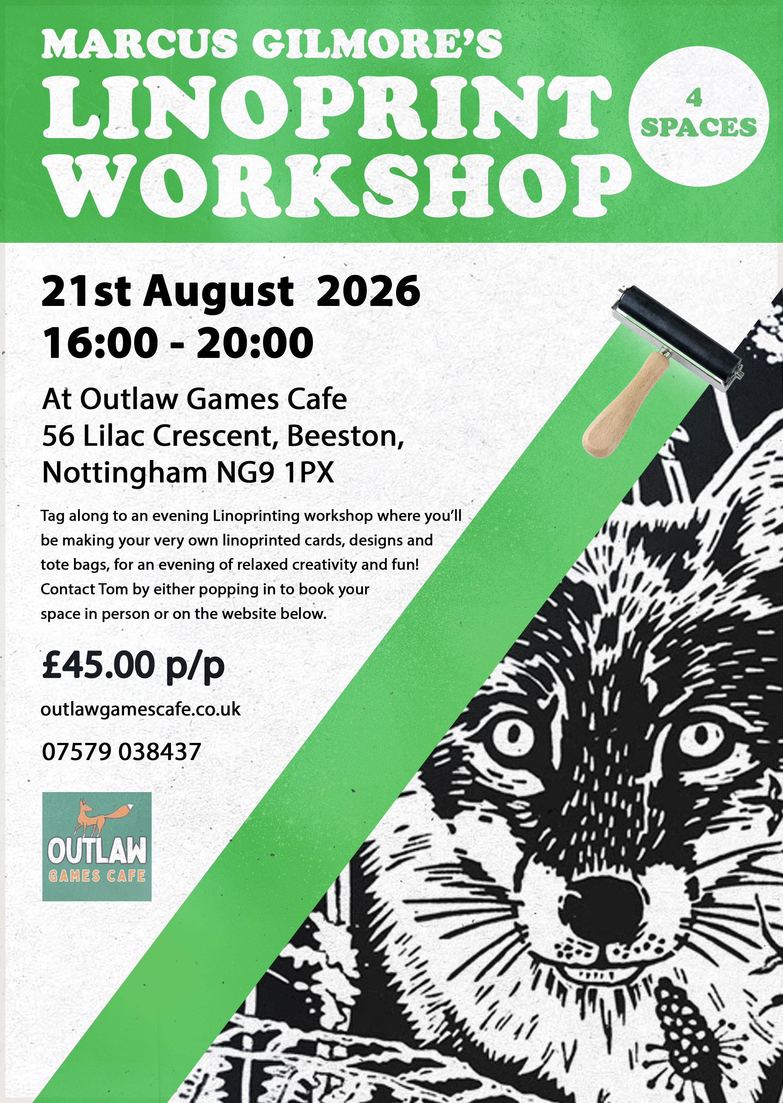 Lino Print Workshop Friday 21st August @ 16:00