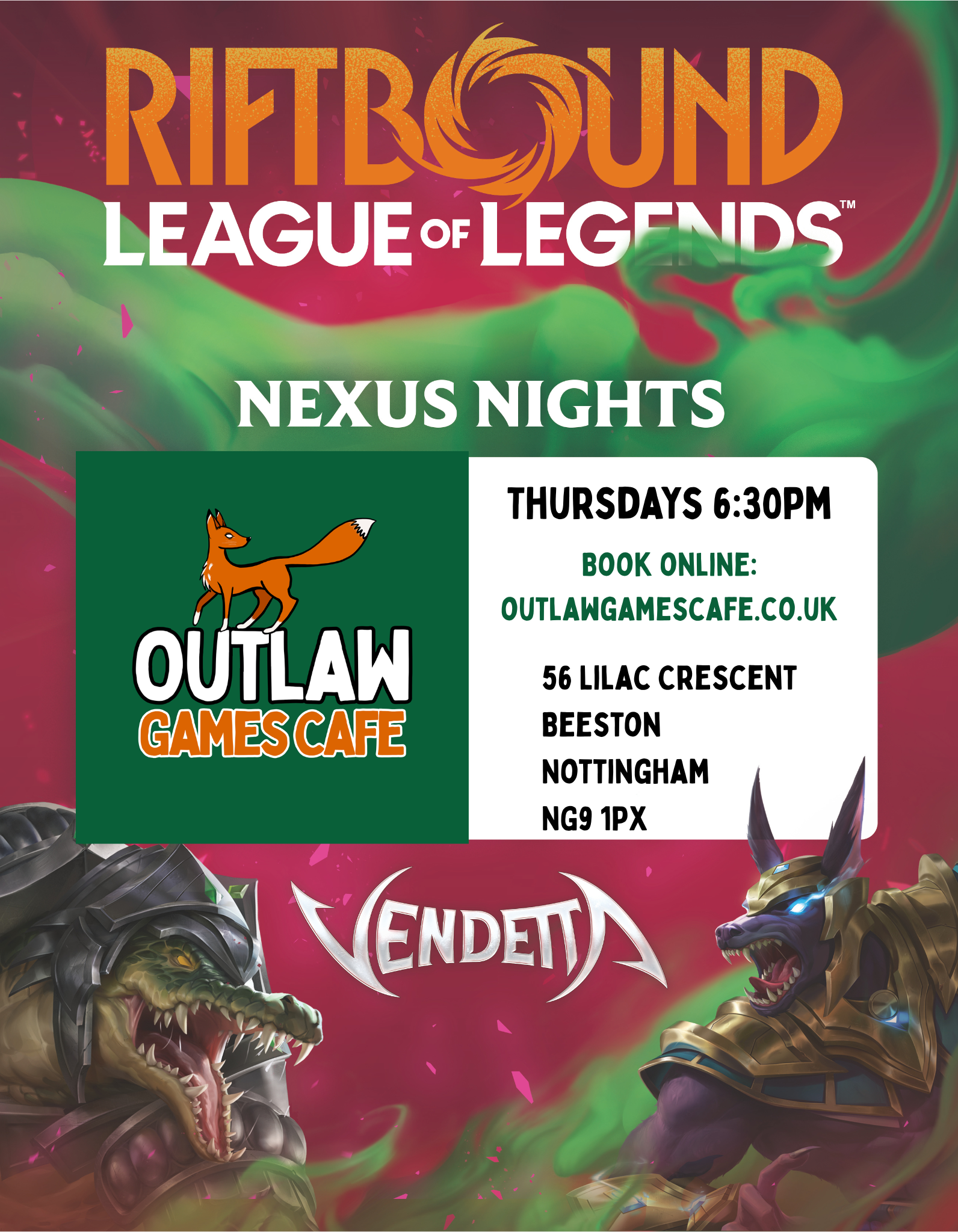 Riftbound Vendetta Nexus Night Thursday 13th August @ 18:30 (Bo3)