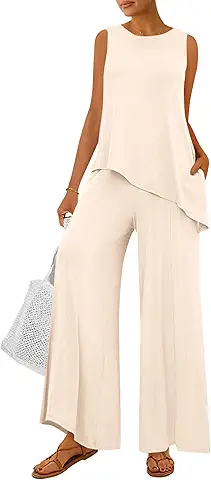 Women's Sleeveless Wide Leg Set