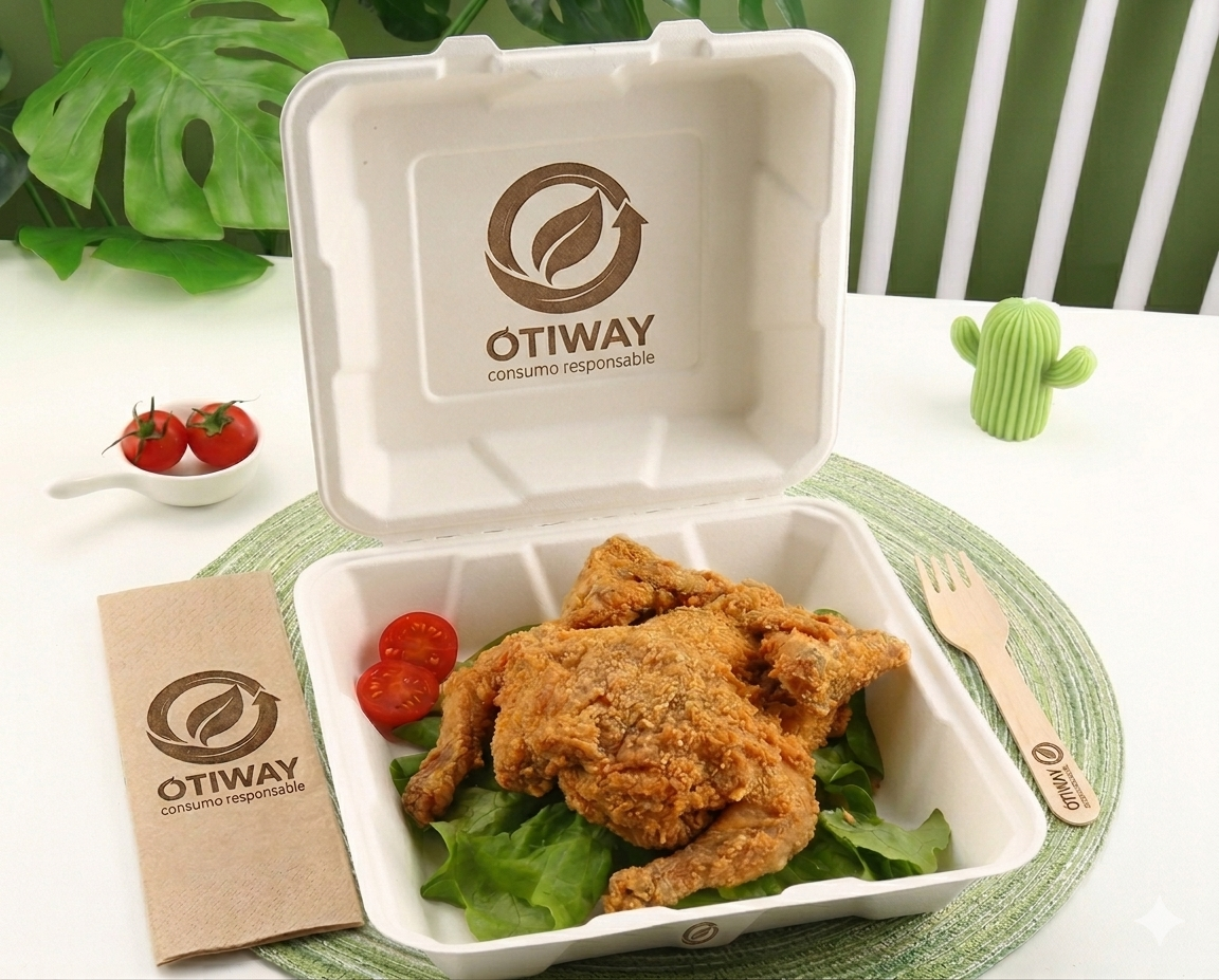 Pollo Frito en Caja Biodegradable