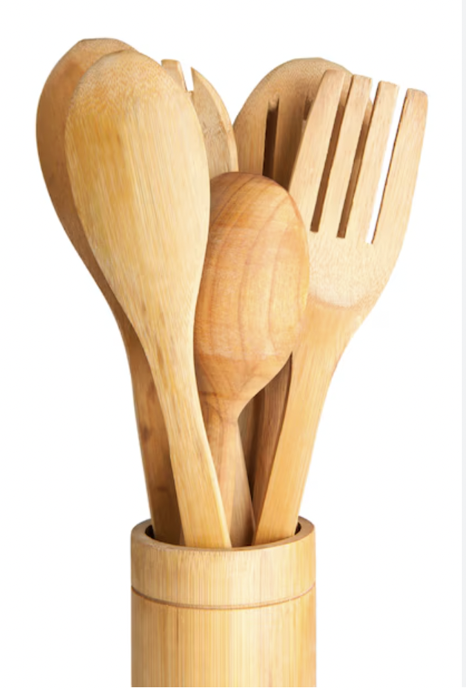 Set de utensilios de cocina de bambú