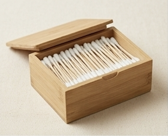 Caja de Bambú con hisopos