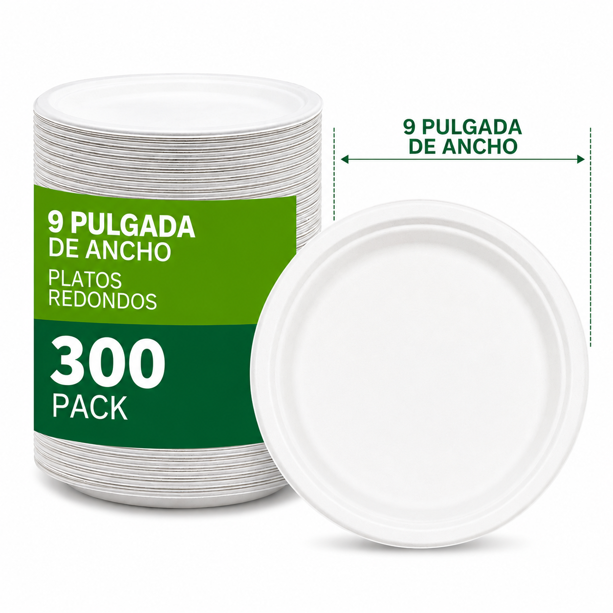 Platos desechables de 9 pulgadas