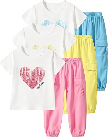 Girls Heart Print T-Shirt & Pants Set