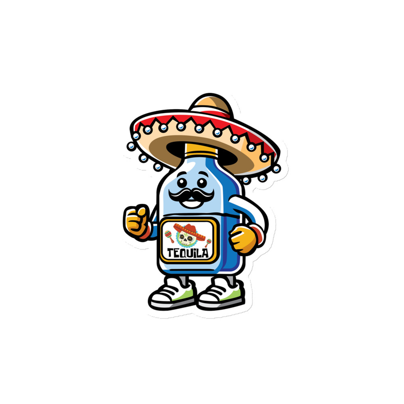 Mustache Tequila Bottle Magnet - Funny Bar Decor