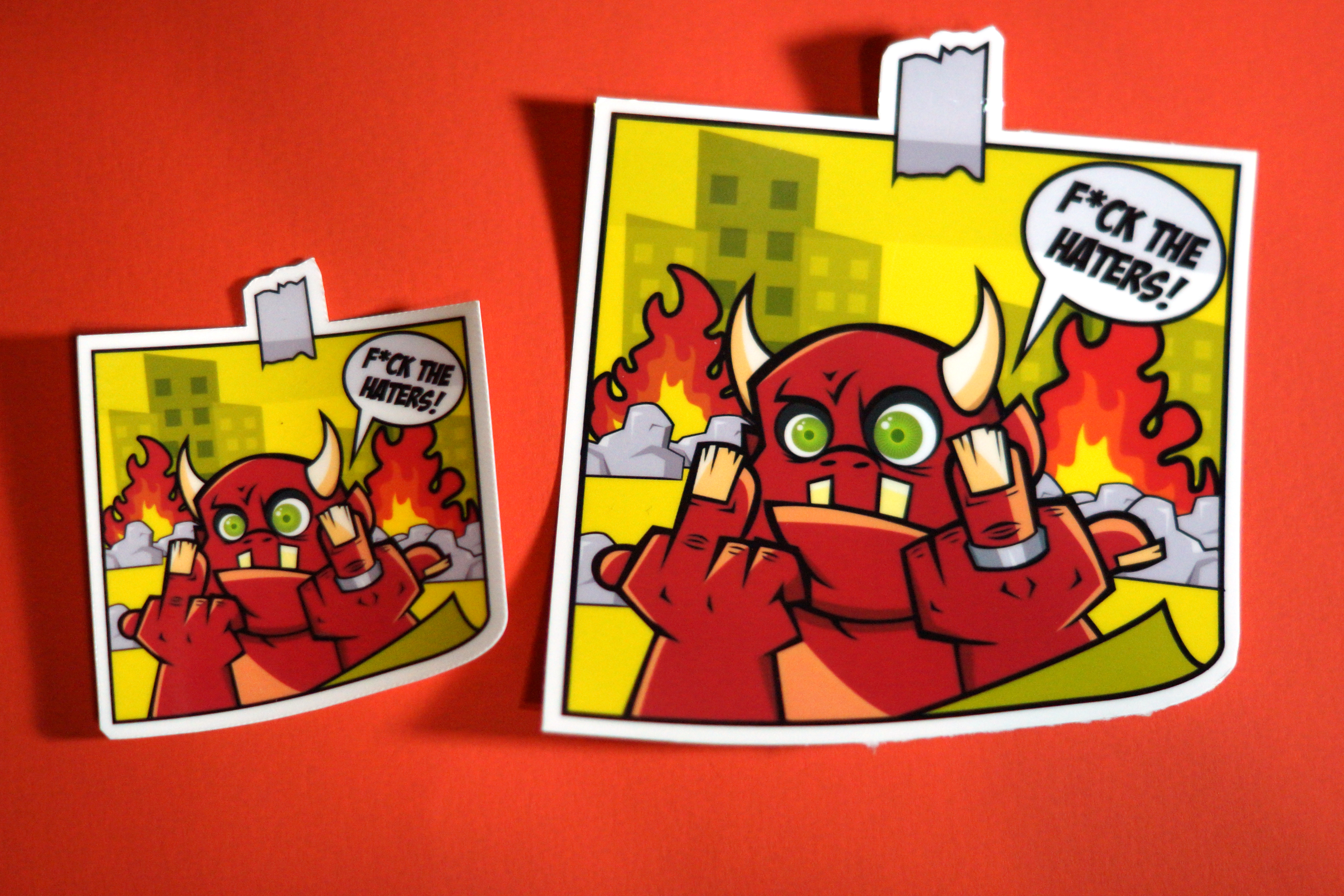 Affirmation Notes From The Darker Side Sticker, F The Haters Devil