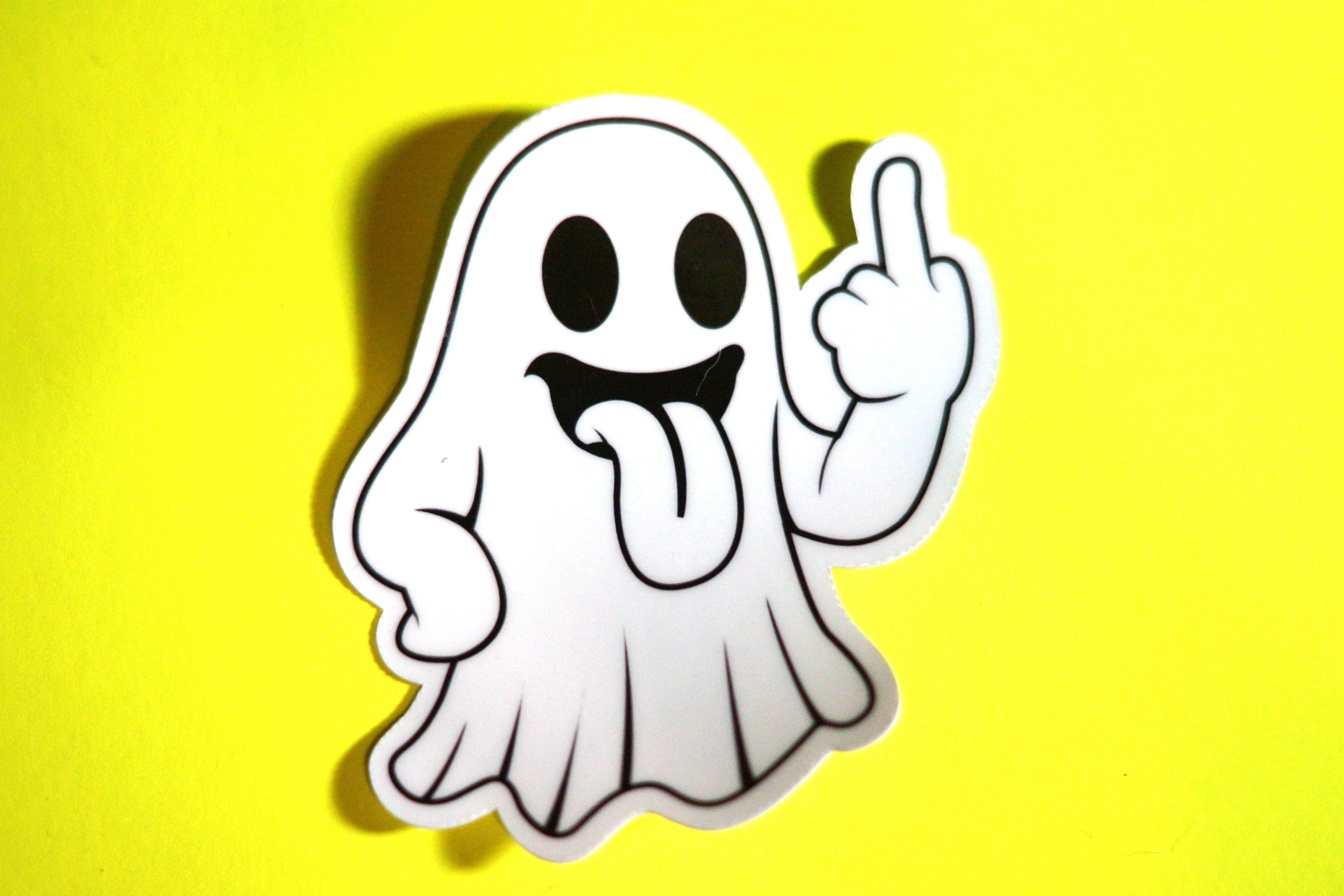 Flipping Off Ghost Sticker