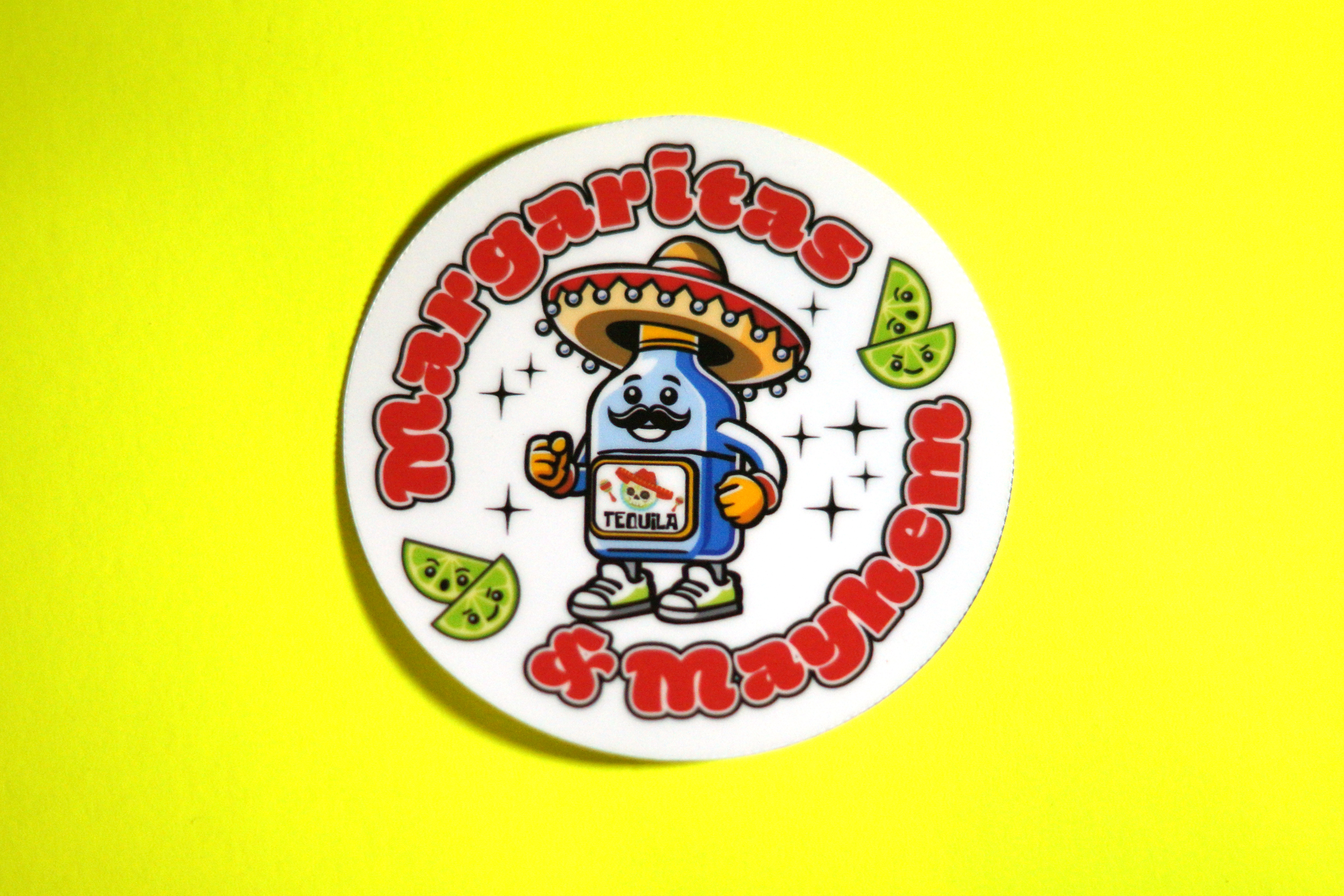 Margaritas and Mayhem Badge Sticker