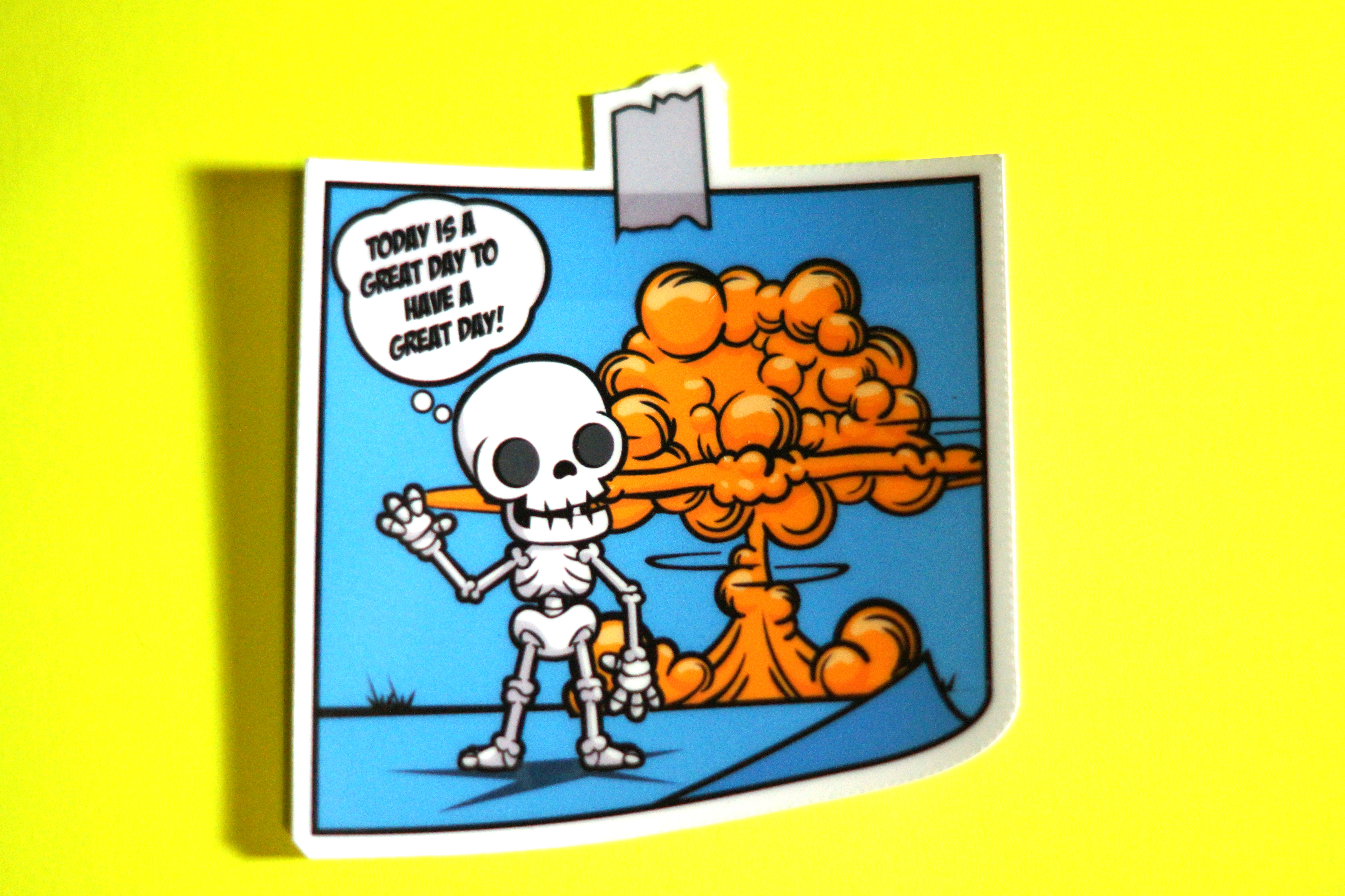 Affirmation Notes From The Darker Side Sticker, Have A Great Day Skeleton Decal
