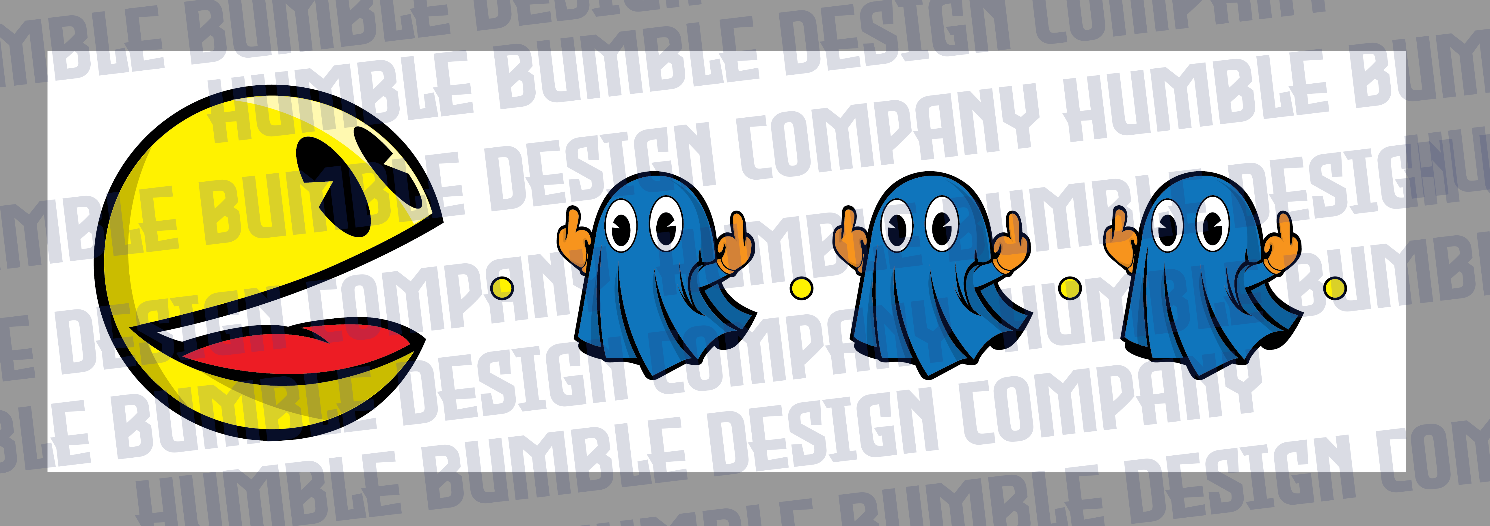 Pac Man Sarcastic Magnet With The Ghost Flipping Them Off