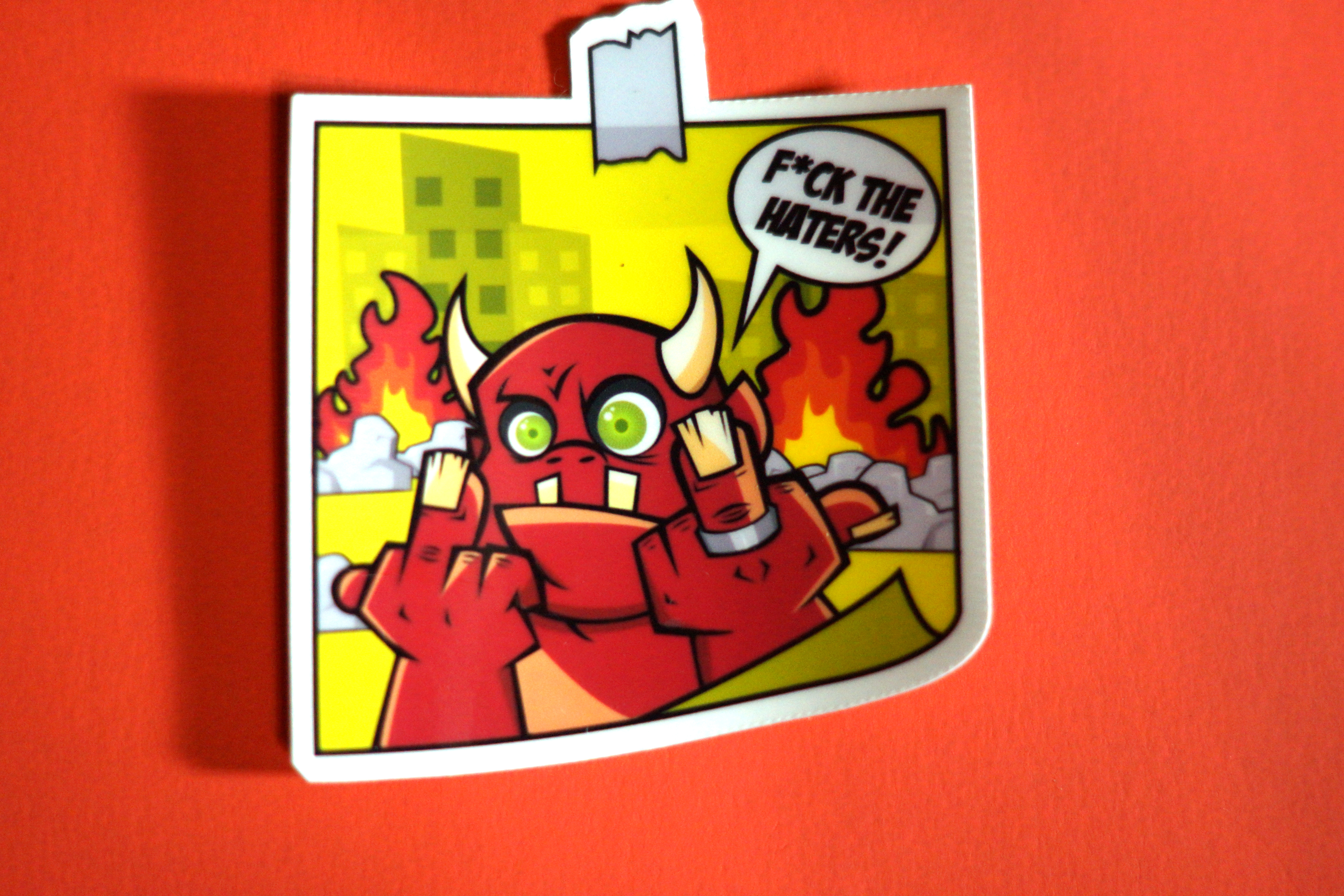 Affirmation Notes From The Darker Side Sticker, F The Haters Devil