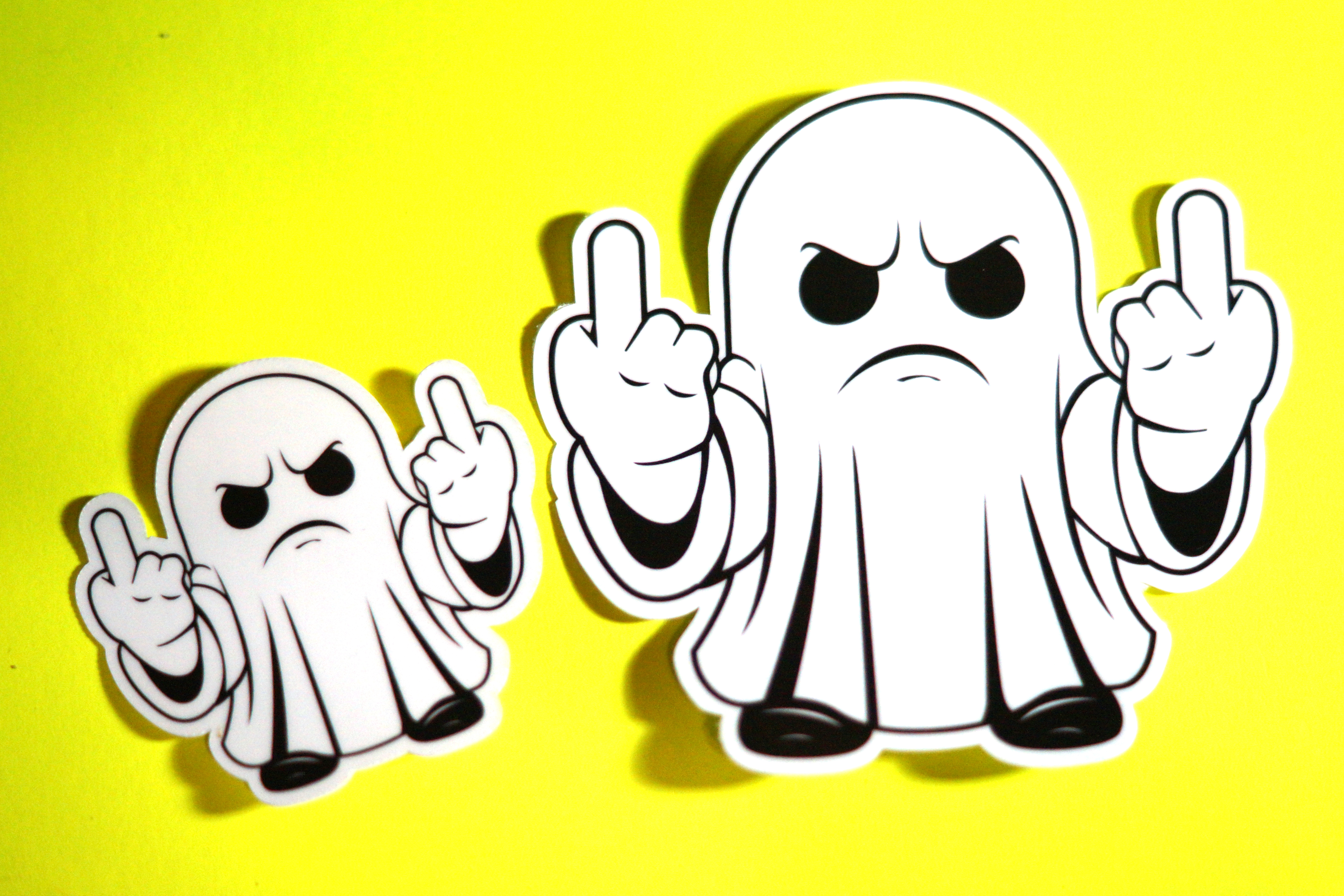 Ghost Sticker with the Double Middle Finger