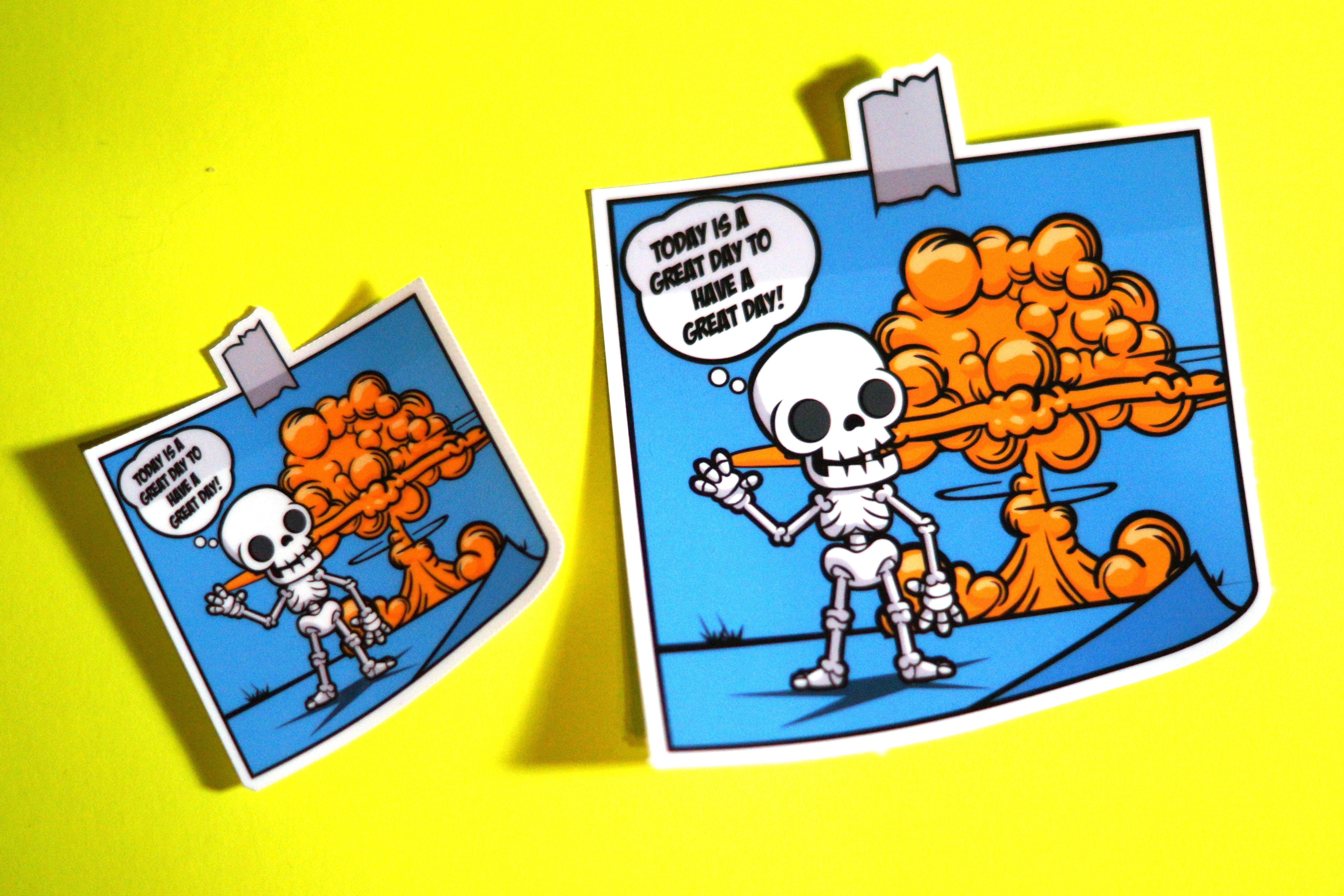 Affirmation Notes From The Darker Side Sticker, Have A Great Day Skeleton Decal