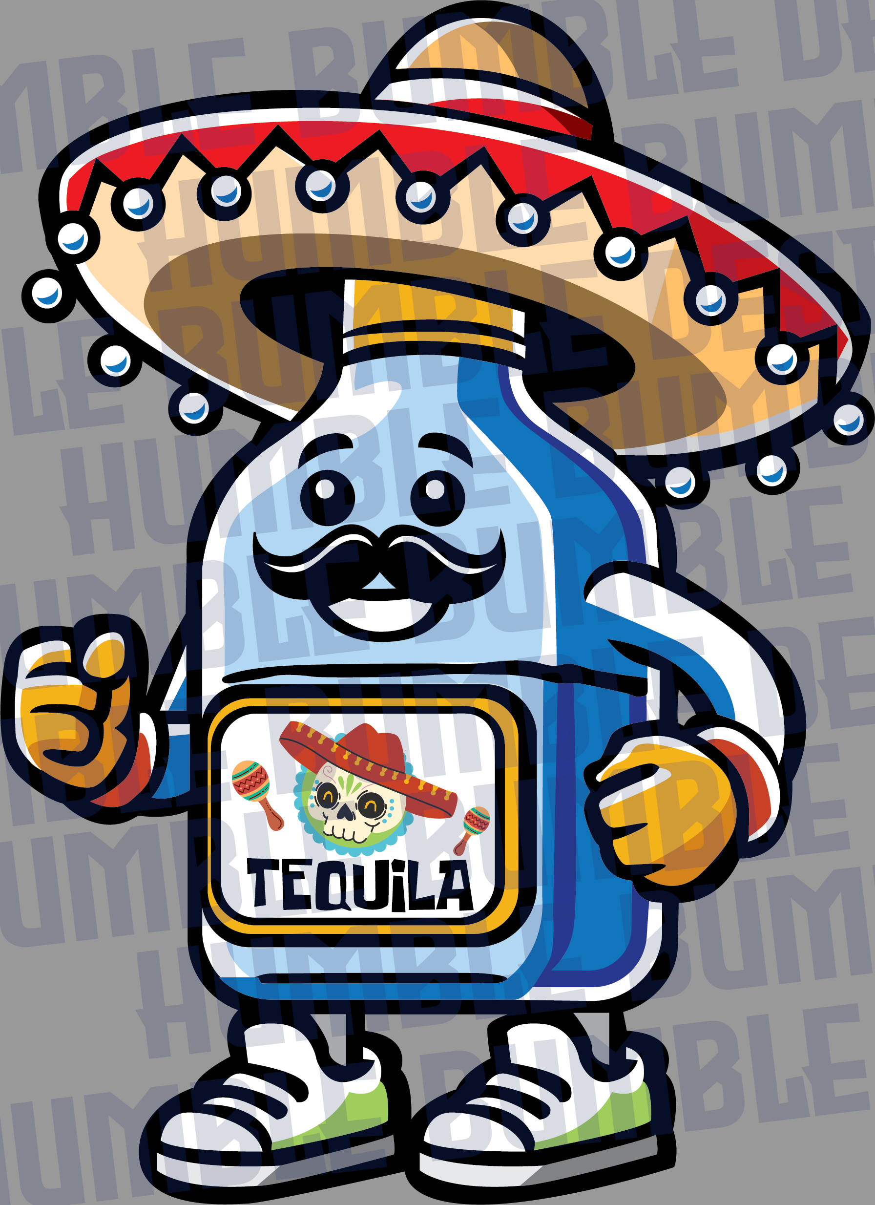 Mustache Tequila Bottle Magnet - Funny Bar Decor