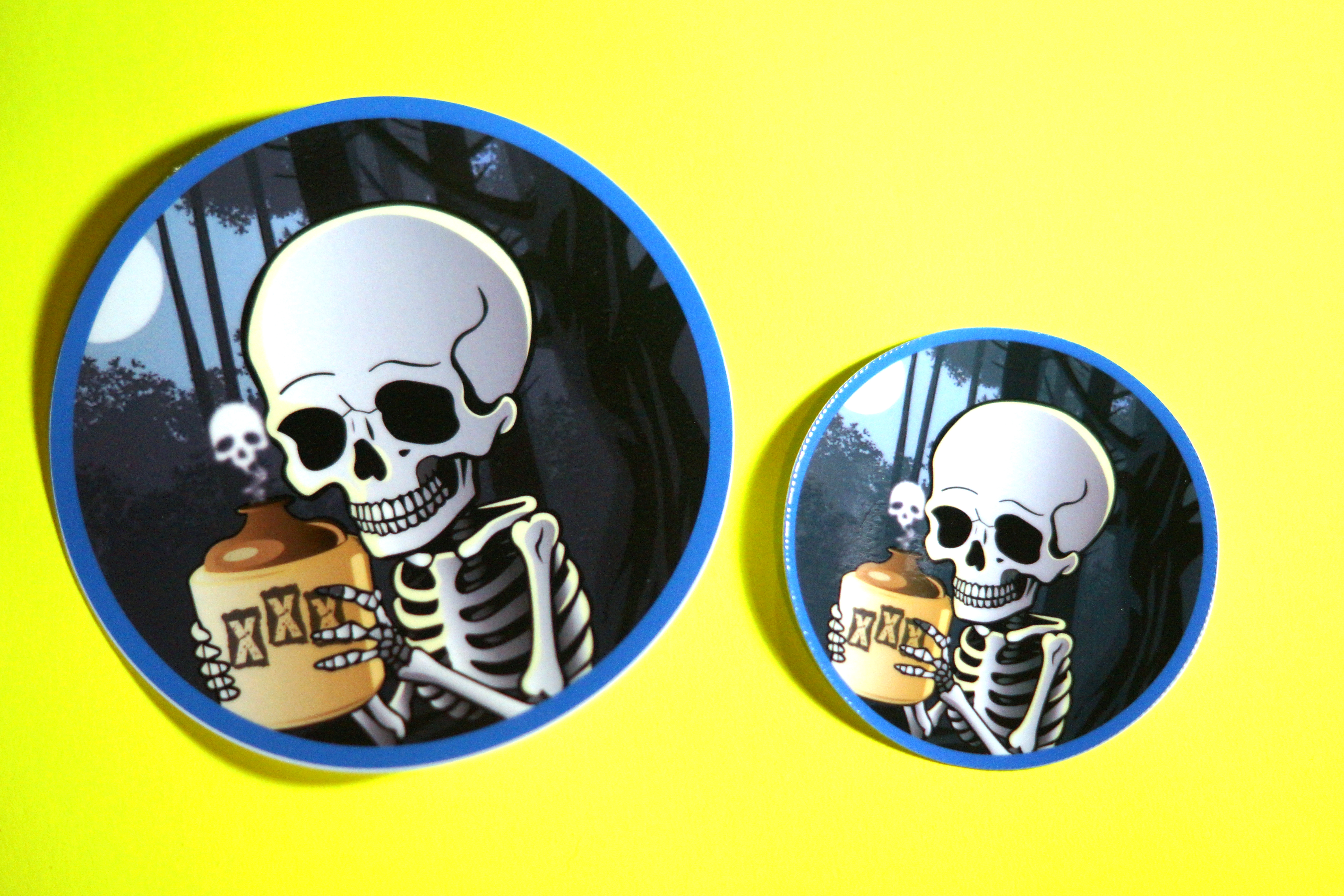 Moonshine Can Kill Ya Skeleton Sticker