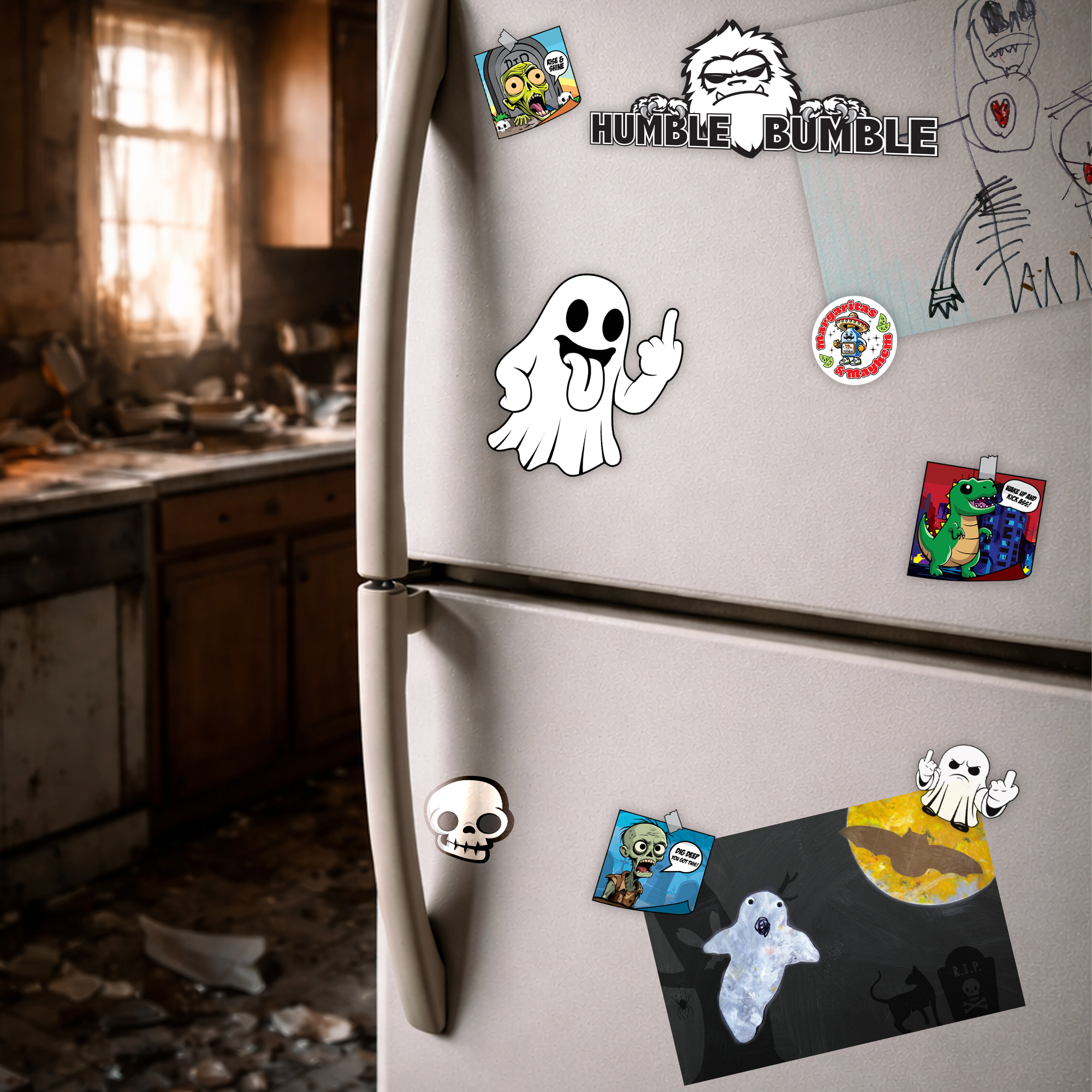 Ghost Flipping Off  The World Magnet