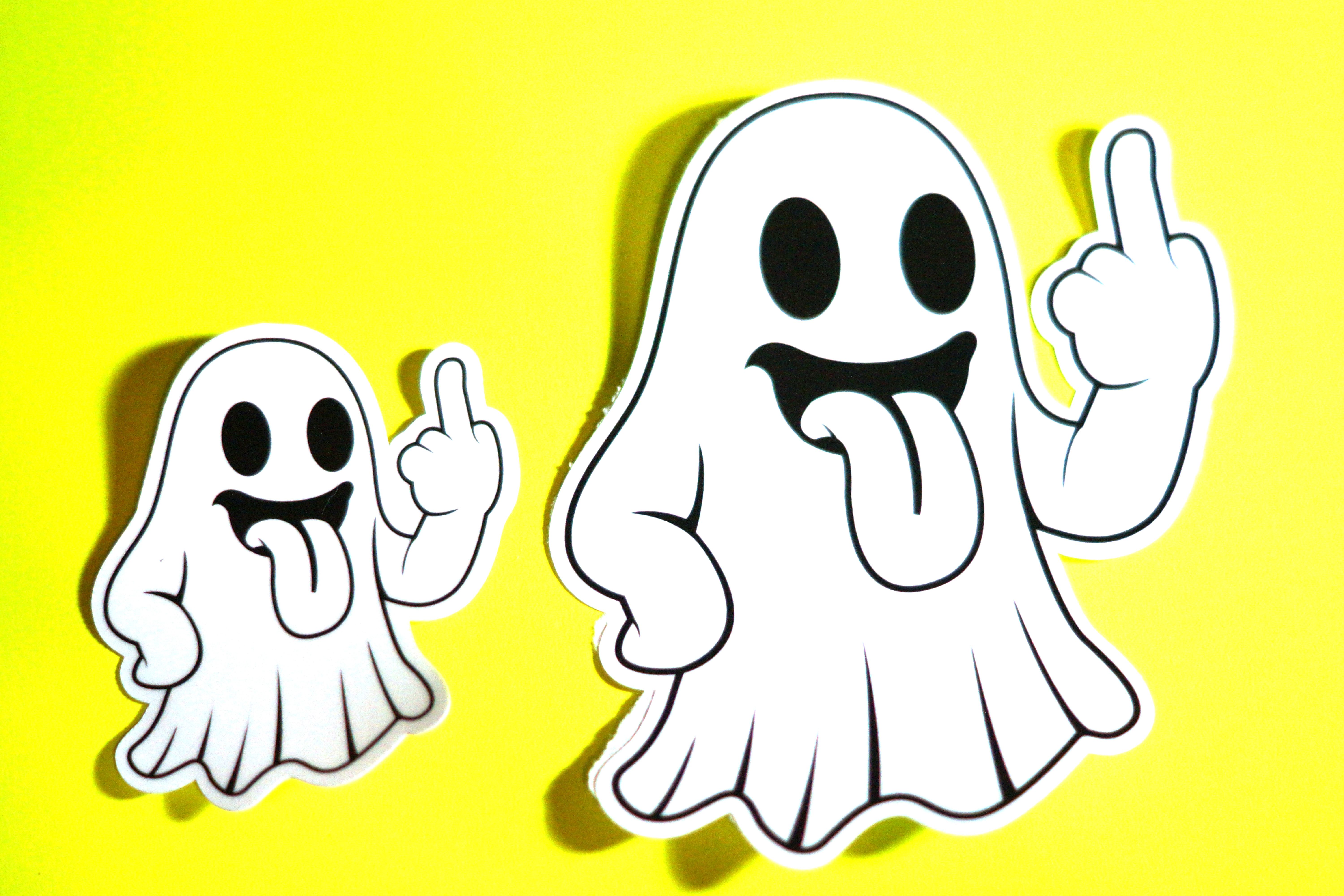 Flipping Off Ghost Sticker