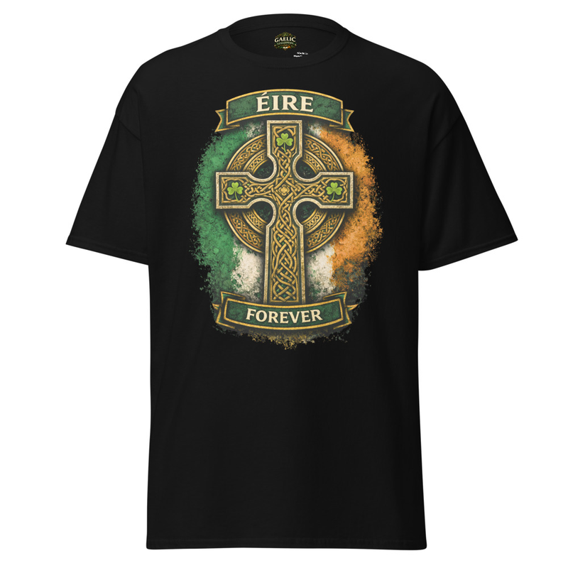 Éire Forever Celtic Cross Tee - Irish Heritage Printed T-shirt
