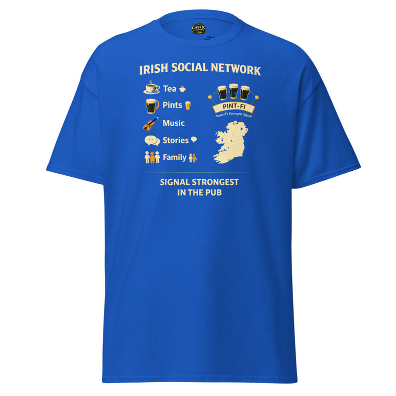 Irish Social Network T-Shirt – Pint-Fi Pub Humour Tee