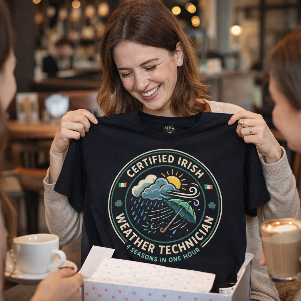 Certified Irish Weather Technician T-Shirt – Funny Irish Humour Tee