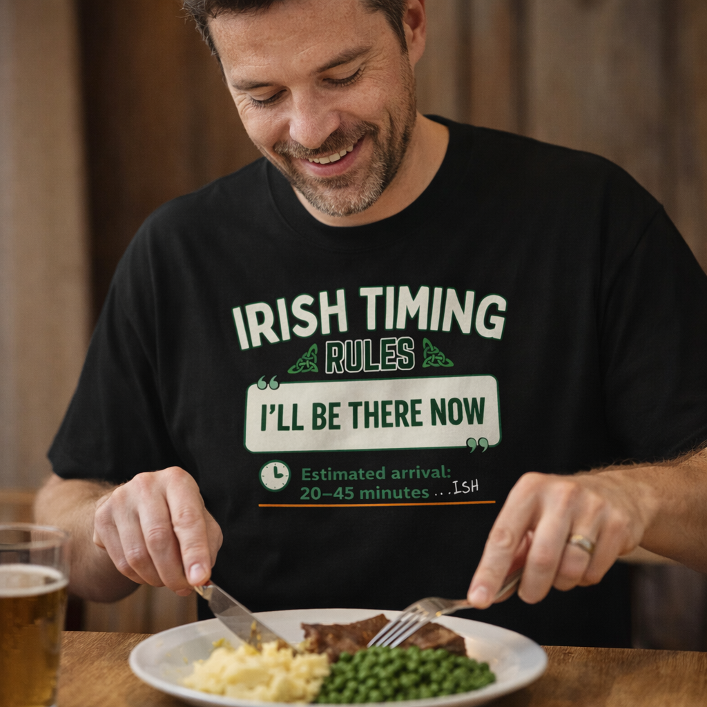 Irish Timing Rules Funny Irish T-Shirt – Irish Humour Quote Tee