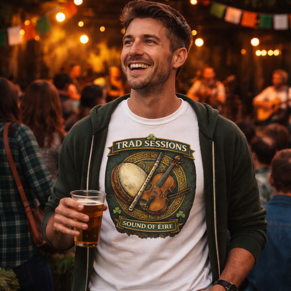 Trad Sessions – Sound of Éire Irish Music T-Shirt | Celtic Folk Tee