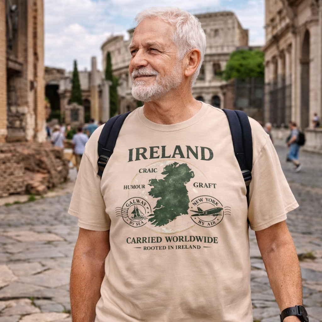 Ireland Carried Worldwide T-Shirt – Irish Diaspora Travel Tee