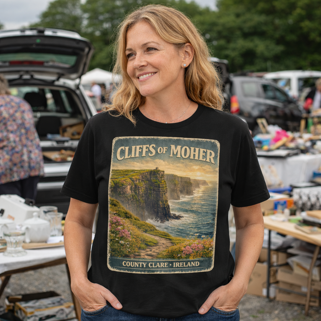 Cliffs of Moher T-Shirt Ireland | Vintage Travel Poster Tee