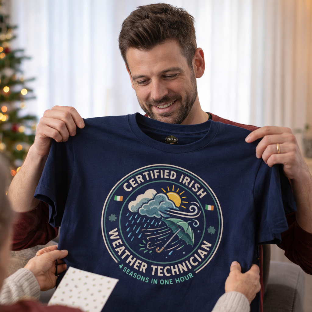 Certified Irish Weather Technician T-Shirt – Funny Irish Humour Tee