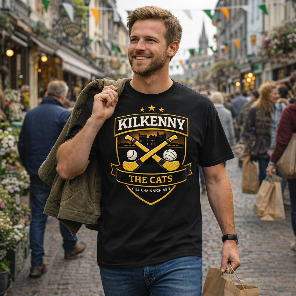 Kilkenny The Cats T-Shirt – Kilkenny GAA-Inspired Gaelic Football & Hurling Tee
