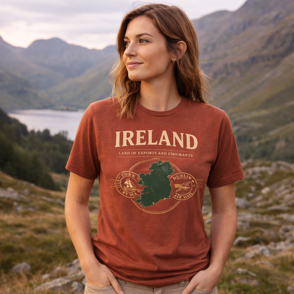 IRELAND | Land of Exports and Emigrants T-Shirt – Irish Heritage Diaspora Tee