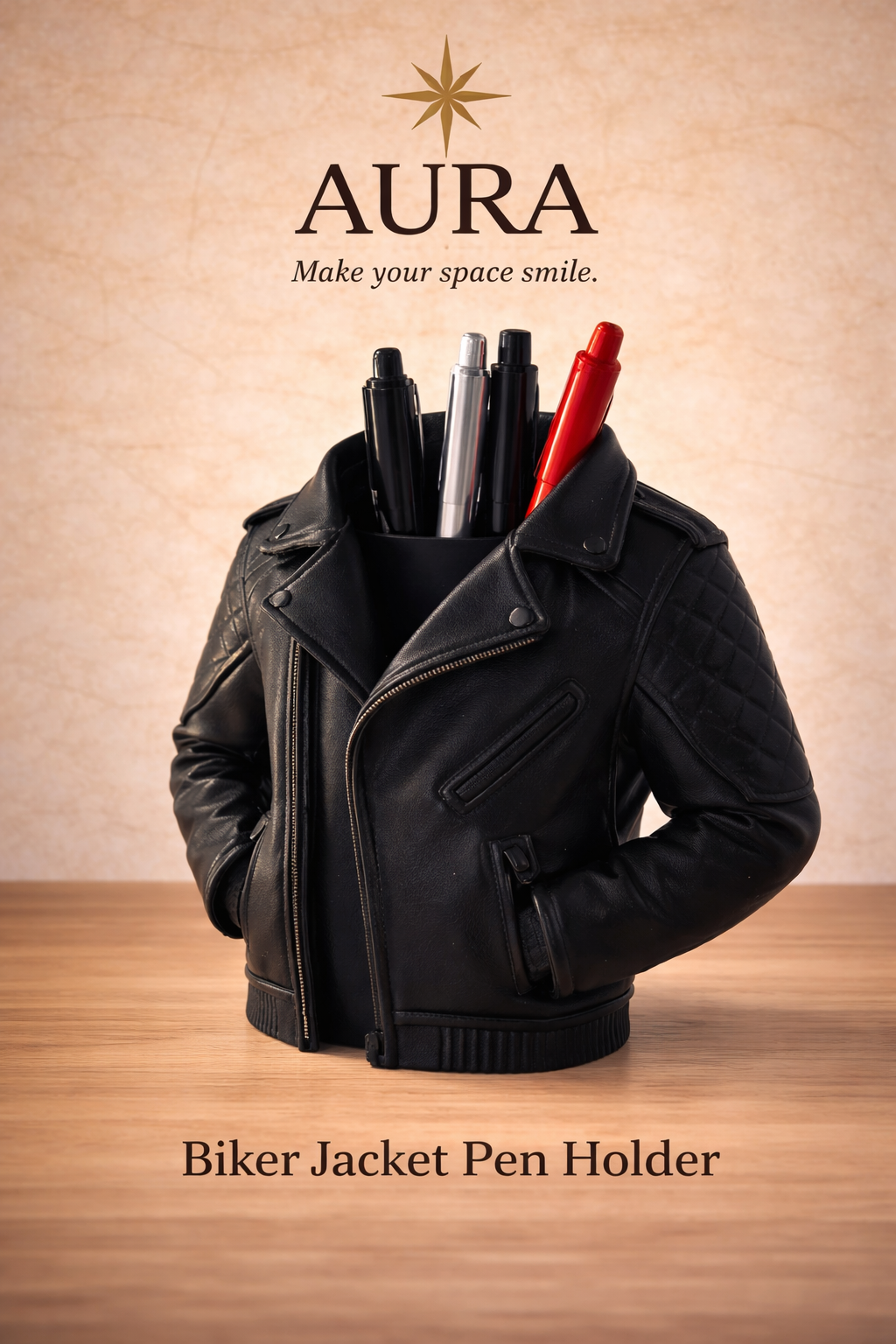 Biker Jacket Pen Holder