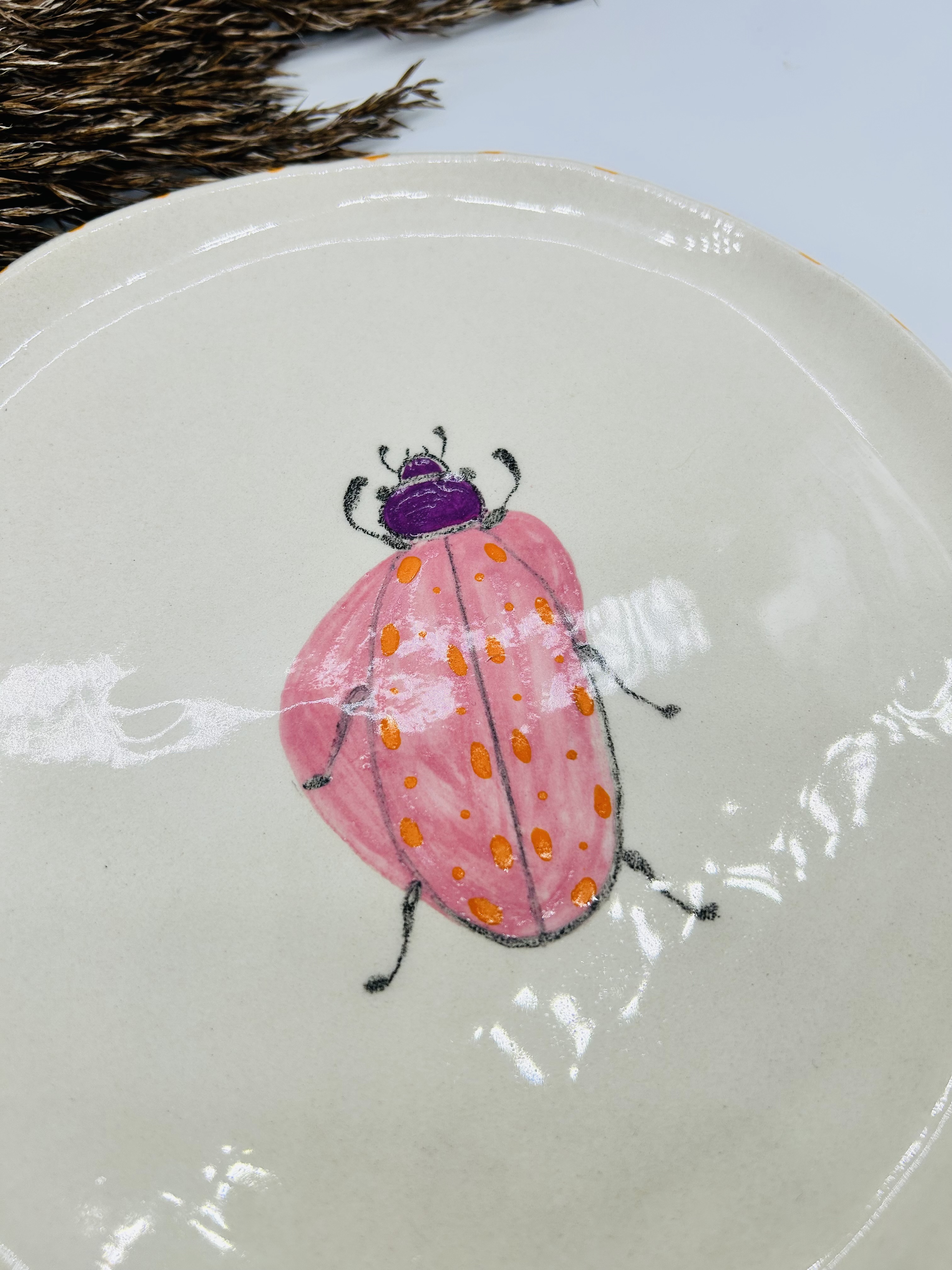 Lėkštė Rožinis vabalas