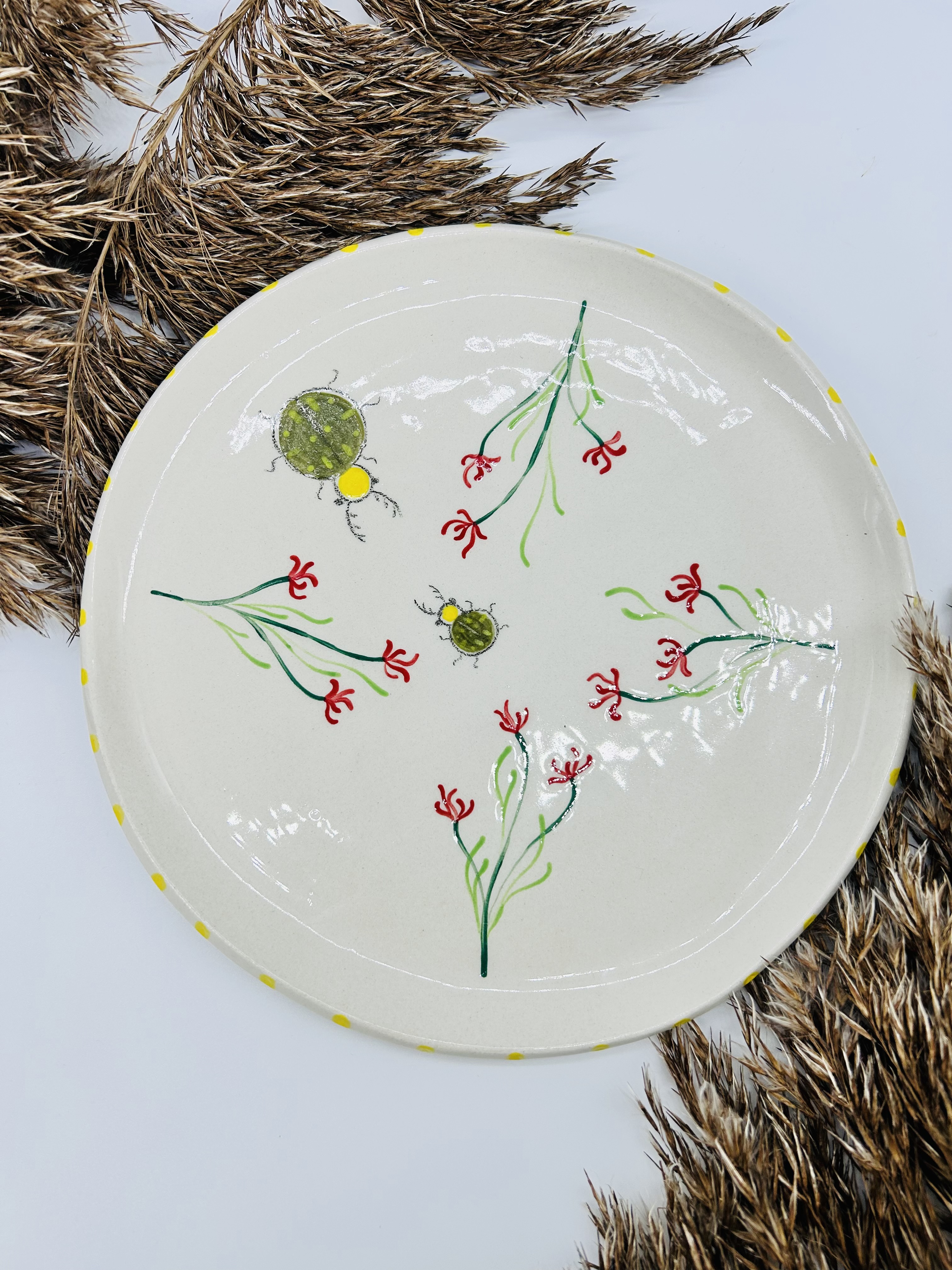 Lėkštė Du žali vabaliukai