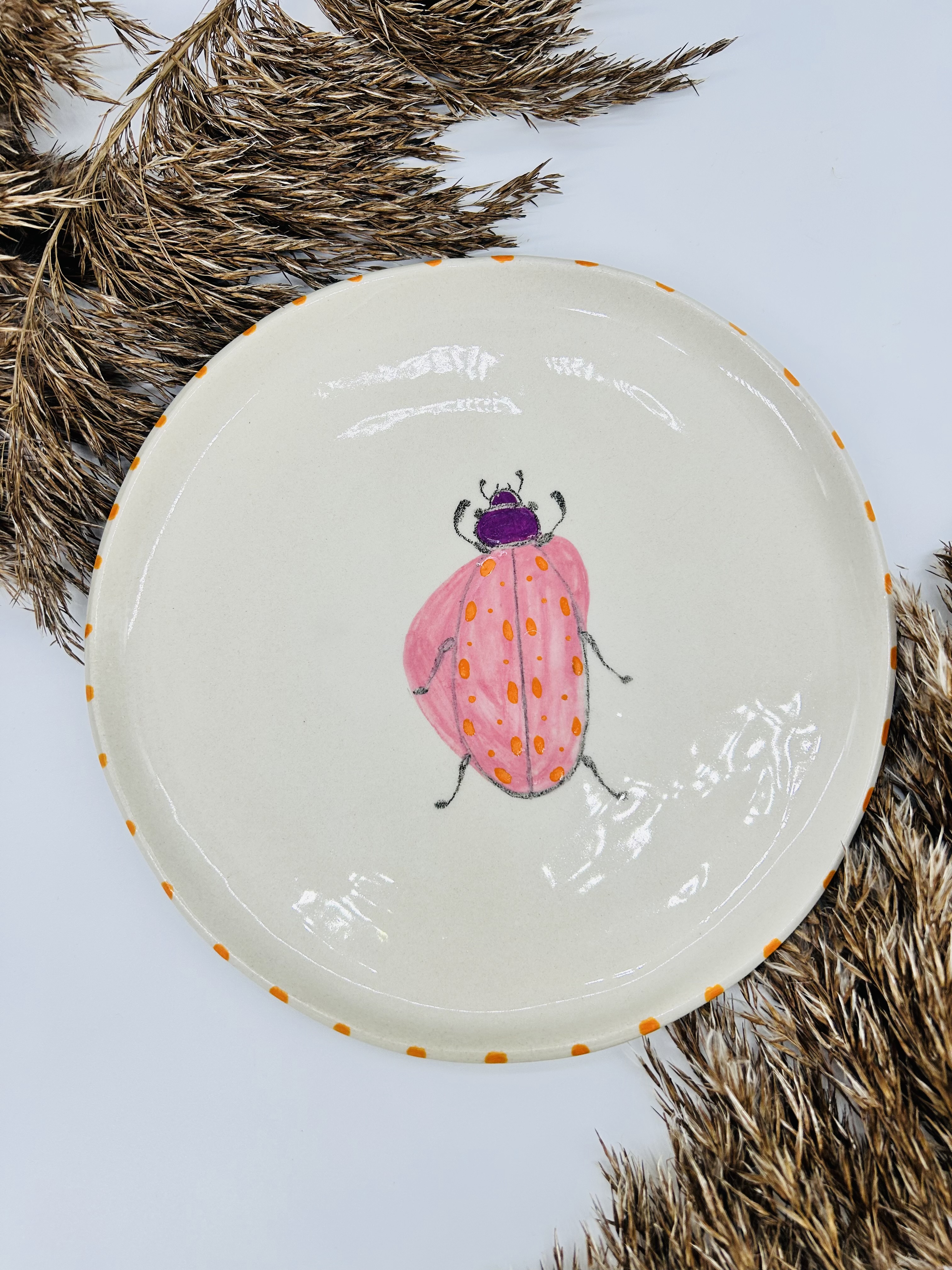 Lėkštė Rožinis vabalas