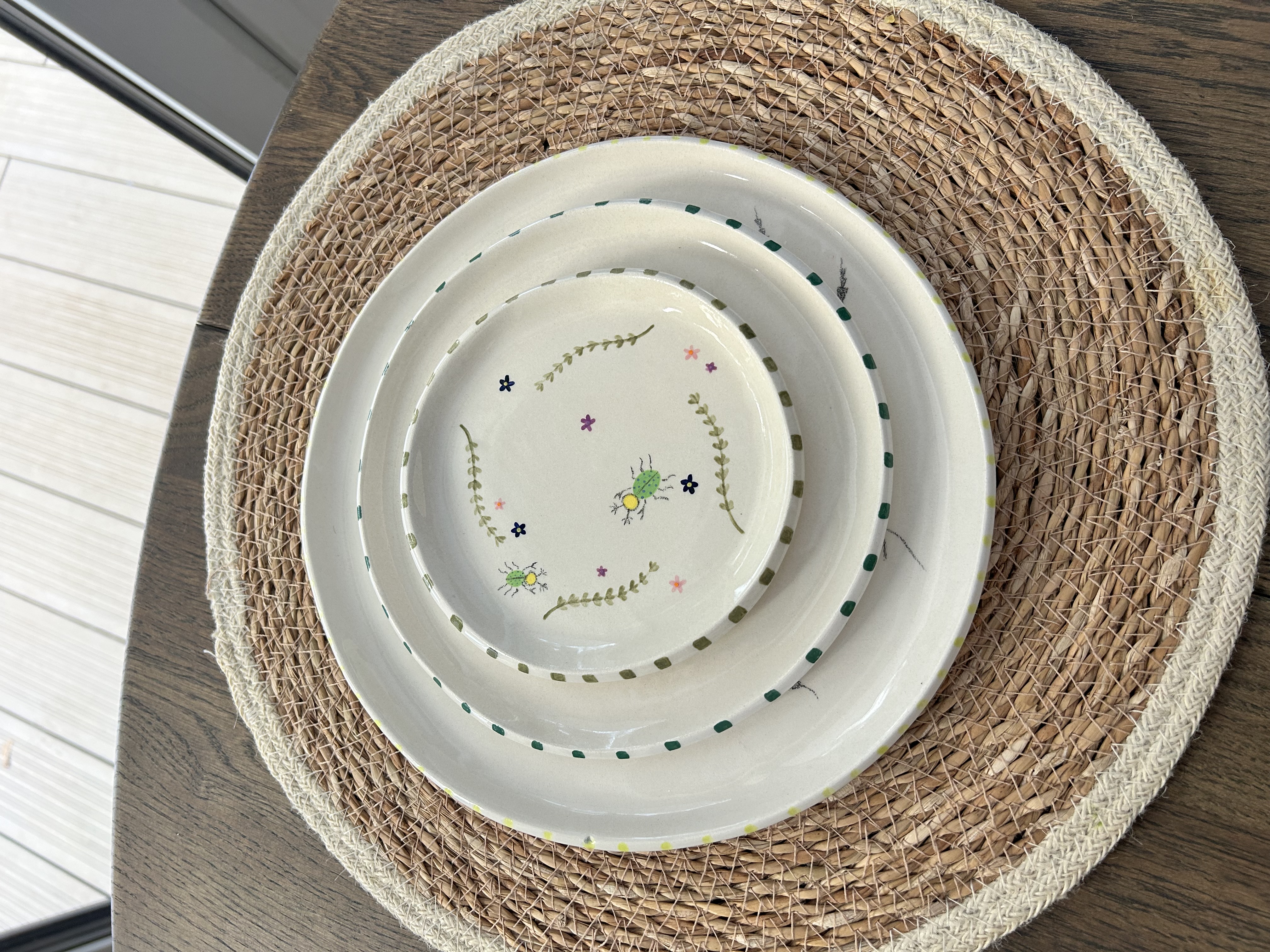 Lėkštė Du žali vabaliukai