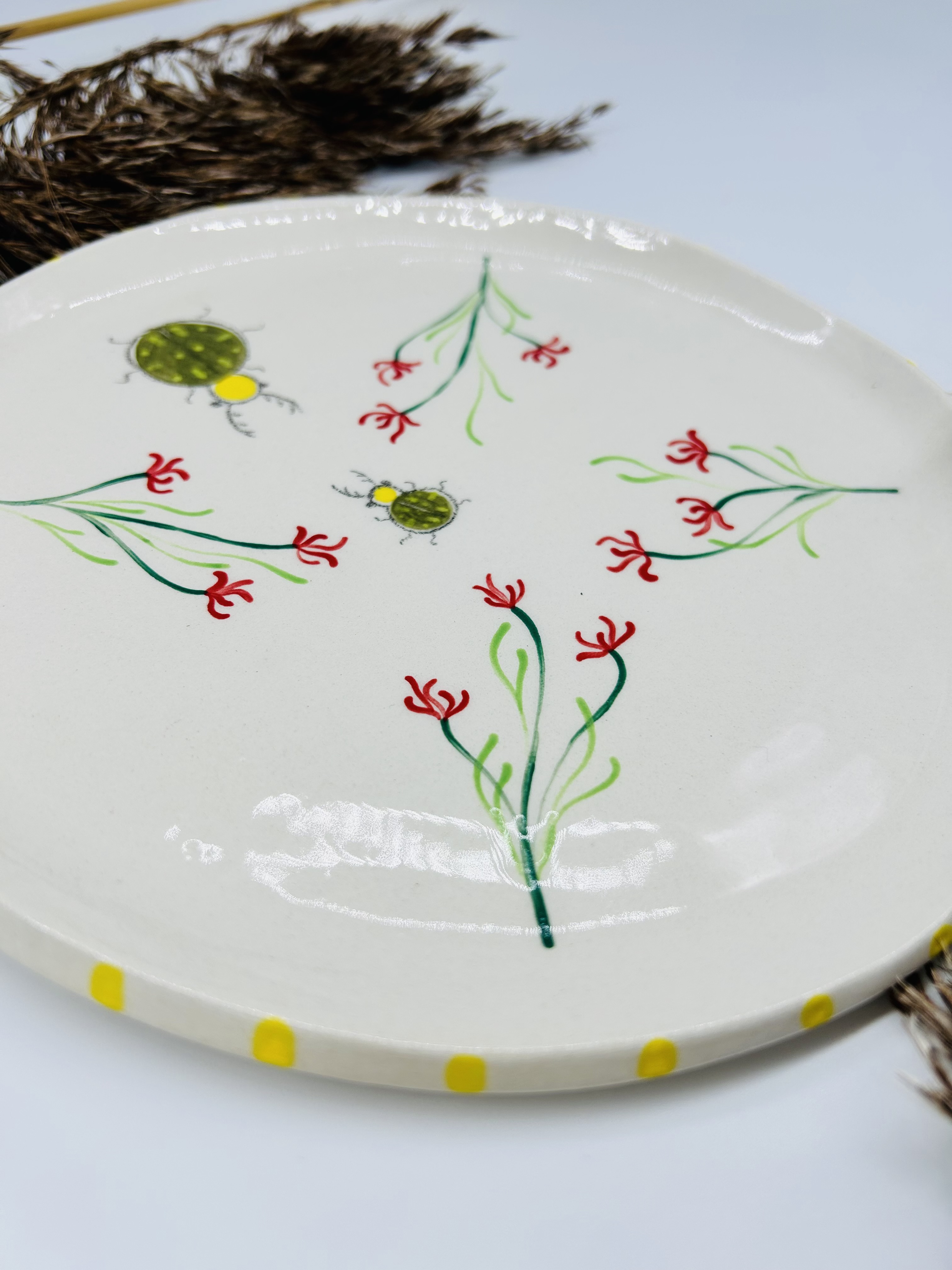 Lėkštė Du žali vabaliukai